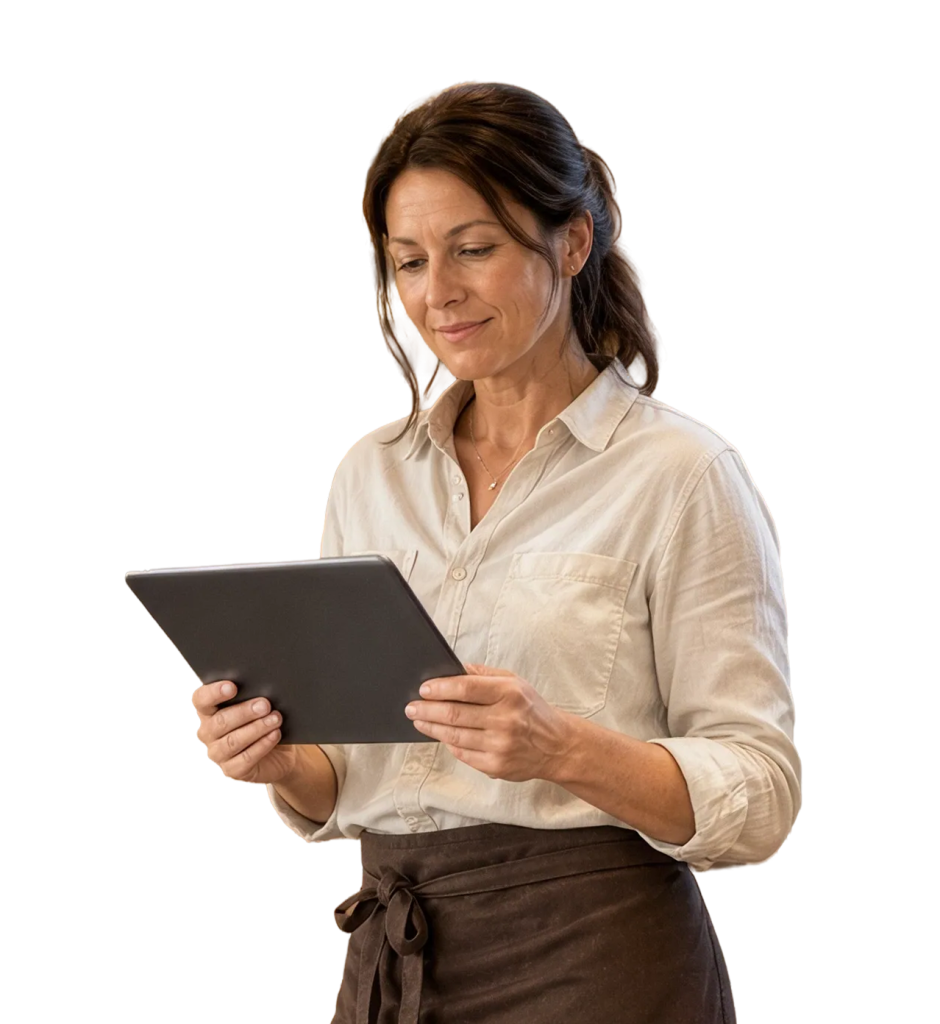 Filialleiterin mit Tablet
